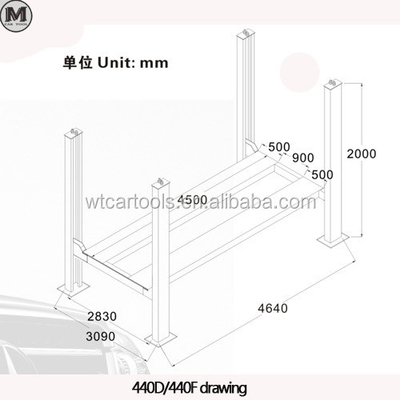 4000 کیلوگرم ظرفیت بلند کردن 4 پست بلند کردن ماشین 4720mm طول 2.2KW قدرت موتور