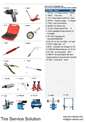 تجهیزات کارگاه تایر W-1.0/8 با کمپرسور هوا 10HP و جک ایستاده 12T