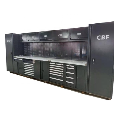 کابینت های کارگاه گاراژ فلزی سیاه W2400 D610 H40mm