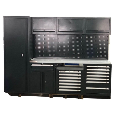 کابینت های کارگاه گاراژ فلزی سیاه W2400 D610 H40mm