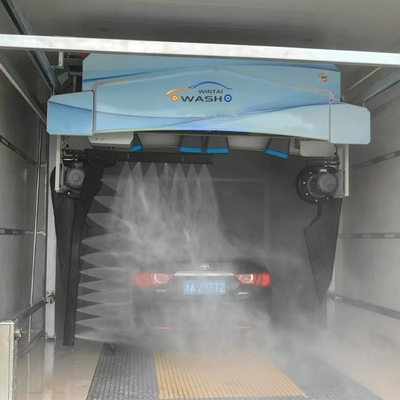 تجهیزات ماشین شویی بدون لمس با یک بازو با 6 دستگاه خشک کن و 8m Lx5mm Rail Size Touch Free سیستم بازیافت آب ماشین شویی اتوماتیک