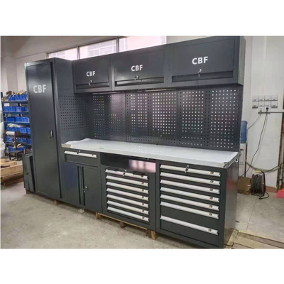 میز کارگاه گاراژ بزرگ جدید مشکی / برای کارگاه ترکیب فولادی کابینت ابزار