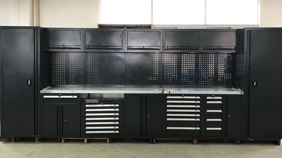 میز کارگاه گاراژ بزرگ جدید مشکی / برای کارگاه ترکیب فولادی کابینت ابزار