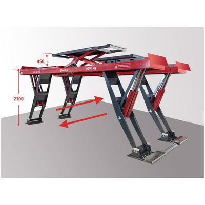 Y شکل ارتفاع عمودی قیچی ماشین لیفت برای تراز چرخ لیفت سنگین 11 سیلندر ظرفیت بلند 5500kg