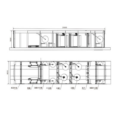 تجهیزات کارواش اتوماتیک با زنجیر کابل تخت با 14 برس دستگاه کارواش اتوماتیک با 6 خشک کن